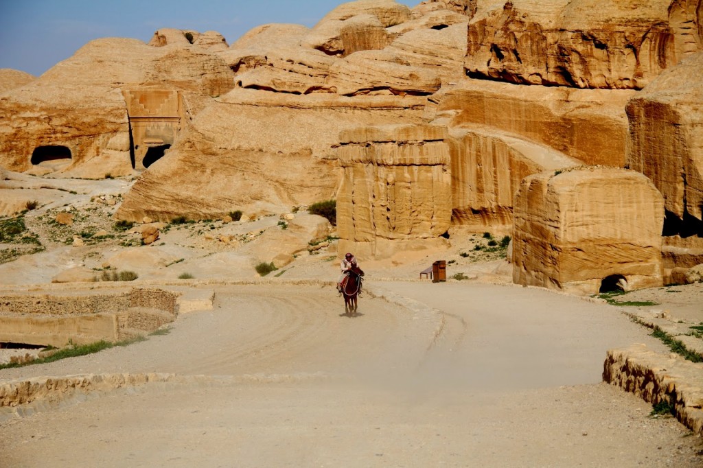 Petra: Local Bedouin galloping by!