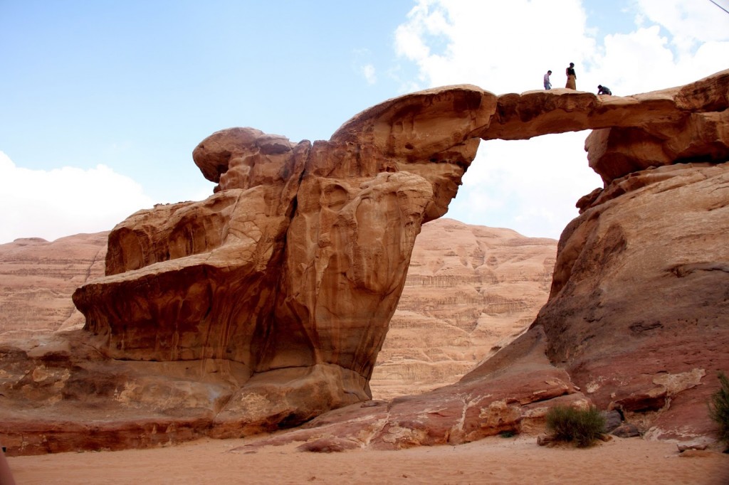 Wadi Rum: Umm Fruth bridge - Ankur and Aoud are standing while I am contemplating!