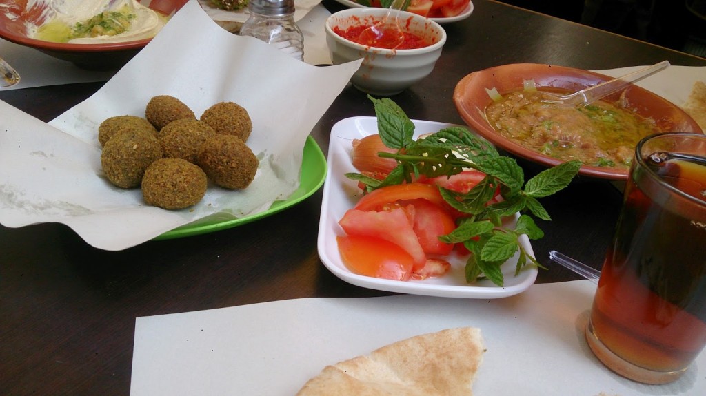 Vegetarian fare at Hashem's in Amman, Jordan