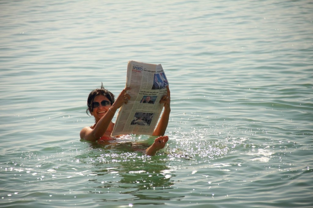 Dead Sea: I did not dare to attempt floating on my stomach!