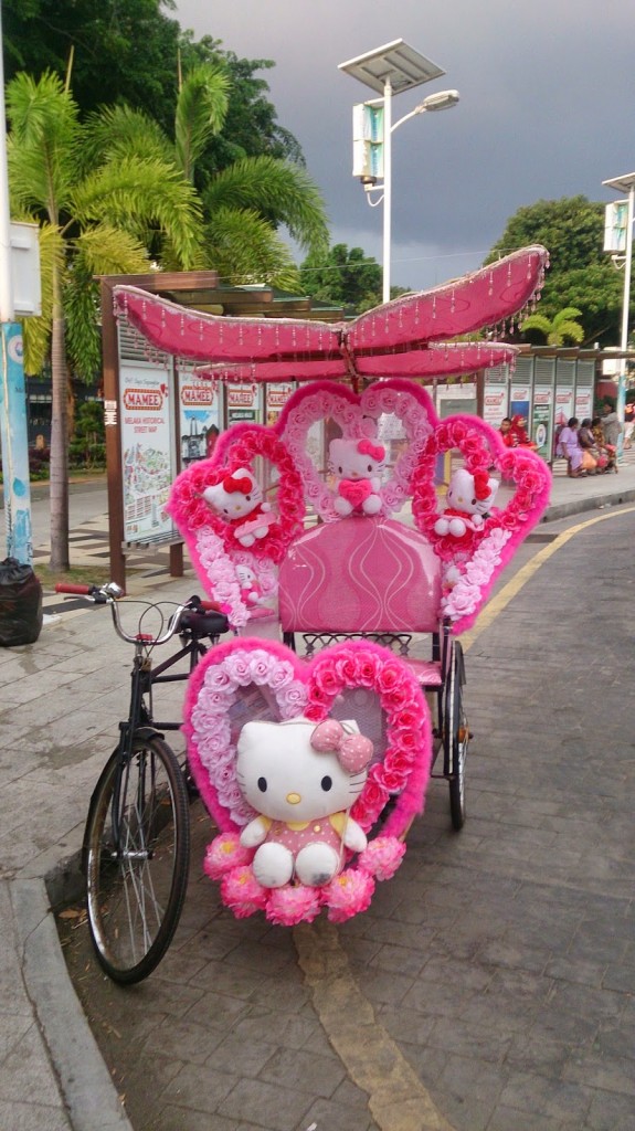 Trishaw at Melaka... Kitty seemed to be the star here!