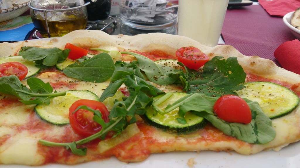 Vegetarian pizza at Va Bene in Stari Grad