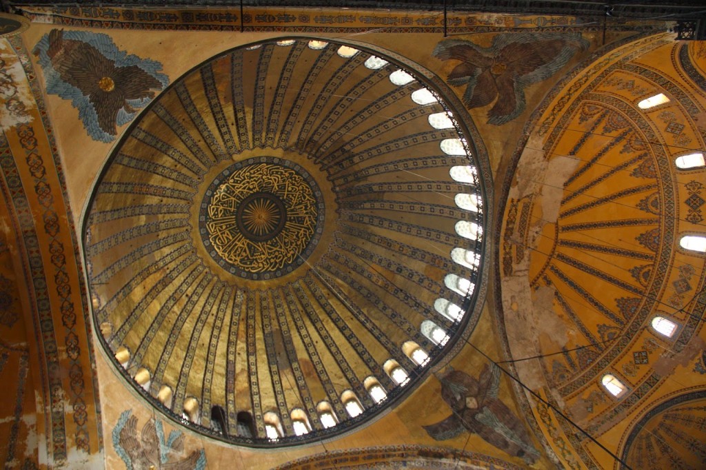 Hagia Sophia - dome and windows...note the angels at the corners