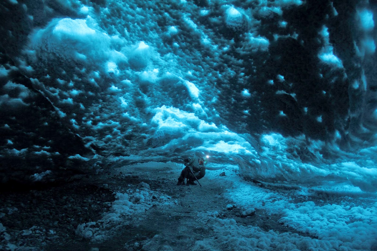 Inside the ice cave...