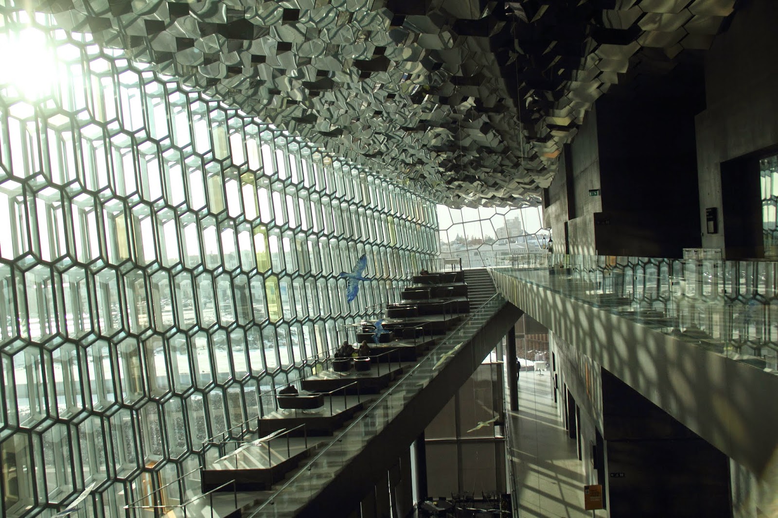 Glass interiors of the Harpa 