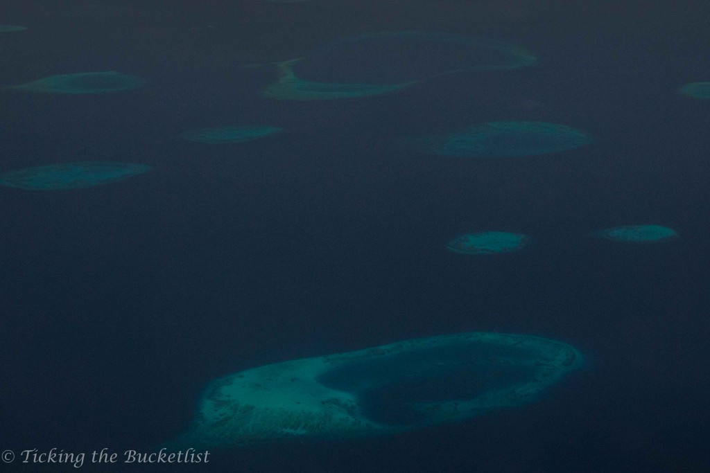 Atolls, as seen from the sea plane