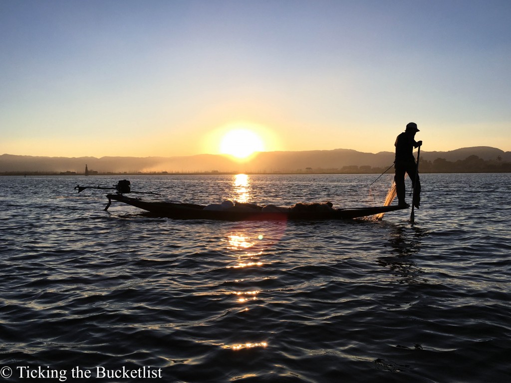 Fisherman at sunset...Lake Inle